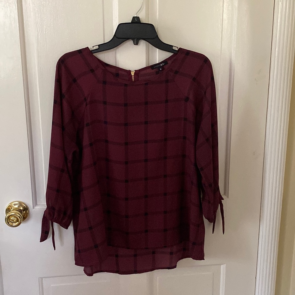Papermoon workwear blouse with zipper detail